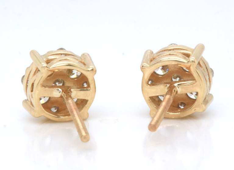 Wonderful 10kt Diamond Cluster Earrings