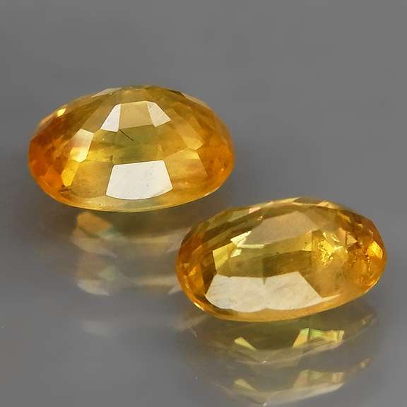 Glittering 2.28ct pair of golden Songean Sapphires