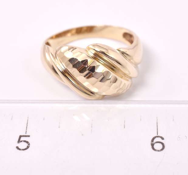 Carved Yellow Gold Dome Ring
