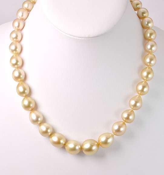 Golden South Sea Pearl Necklace, 14KT
