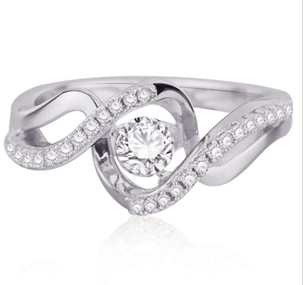 Dancing stone Wave Style Ring