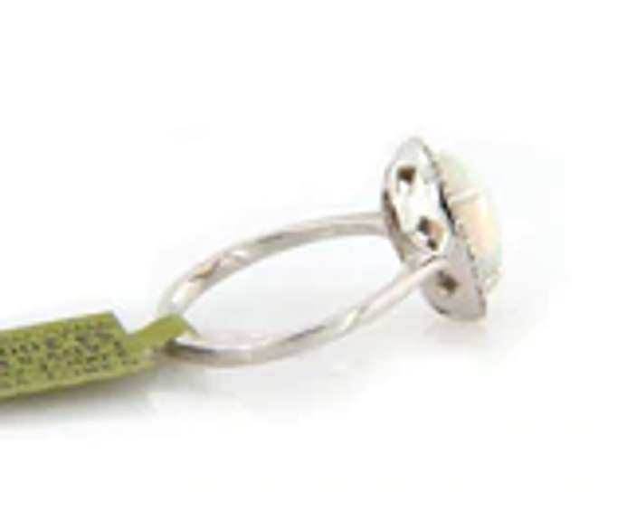Attractive New oval Opal Cabochon and Diamond Ring