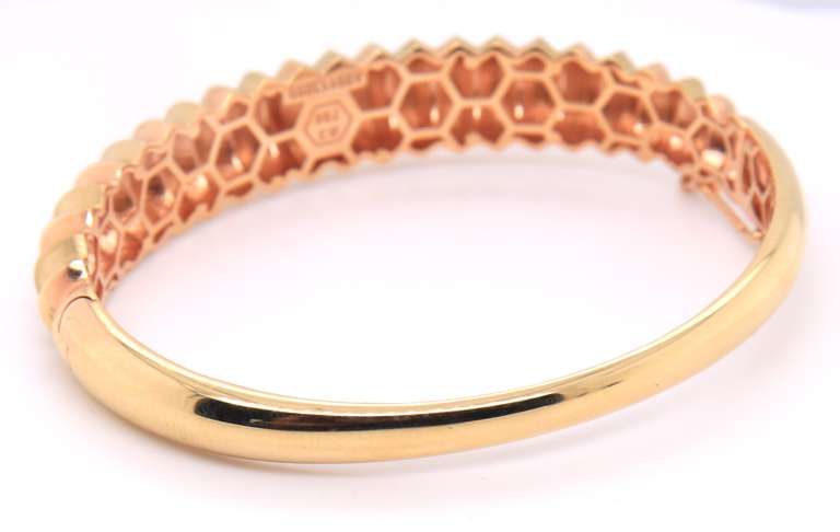 Wonderful 18kt Two Tone Gold Cuff Bangle