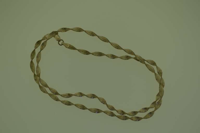 Italian Sterling Silver Twisted Omega Chain Necklace