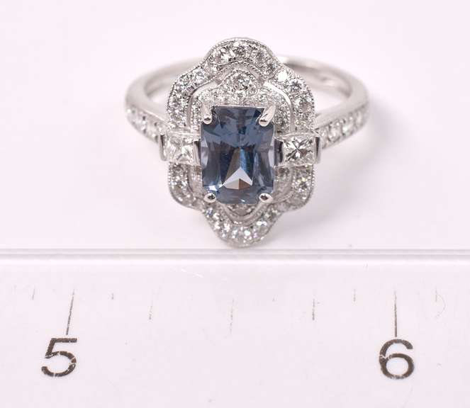 Delightful Spinel & Diamond Ring, Platinum
