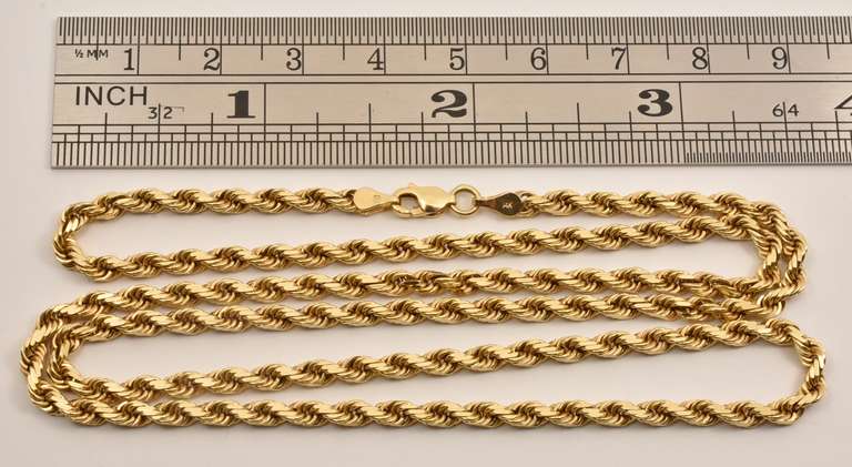 Sturdy 14k Solid Rope Necklace