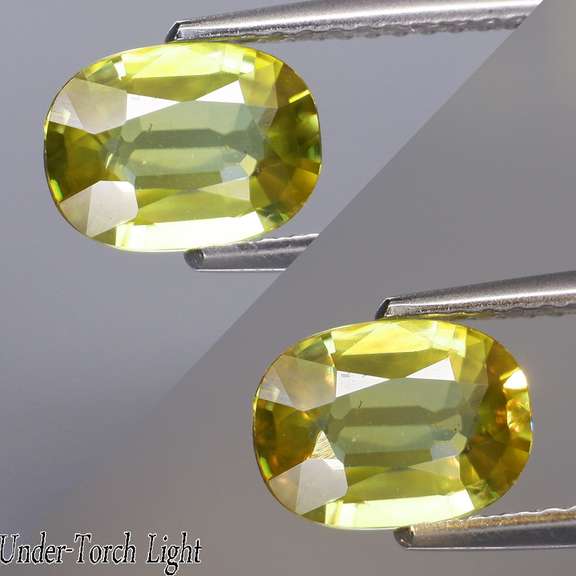 1.38ct rich golden Sphene with rainbow sparks