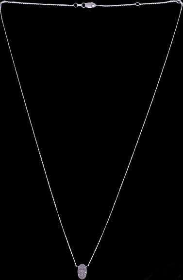 Amazing 18kt White Gold Necklace With Diamond Pendant