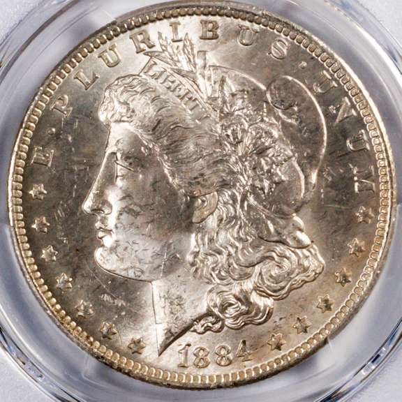 1884 0 Morgan Dollar PCGS MS63.
