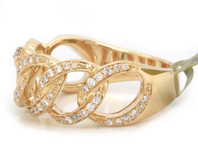 Graceful Yellow Gold Diamond open Link Band