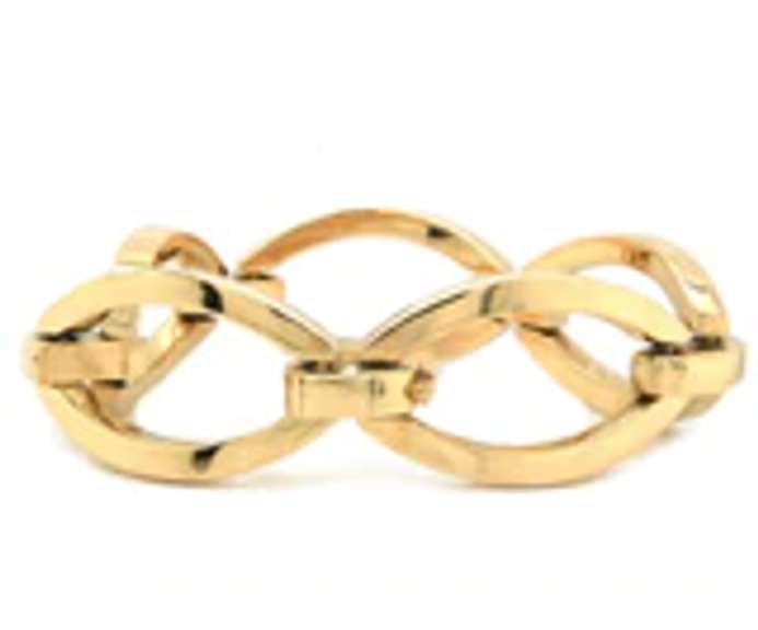Spectacular 18kt Yellow gold Polished Marquise Shaped Five Link Bracelet