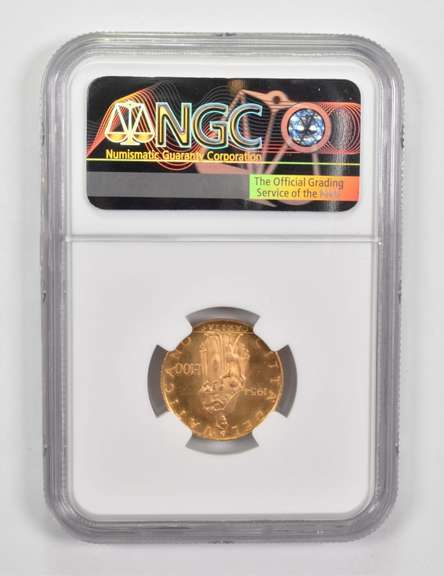 MS65 1954 XVI Vatican Gold 100 Lire - Graded NGC