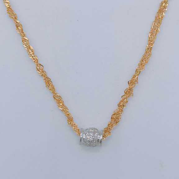14kt Yellow Gold Double Chain Pendant Necklace