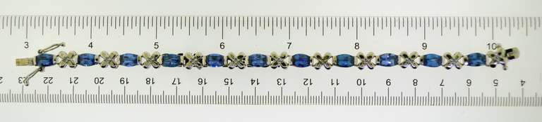 Sterling Silver XO Blue Stone Bracelet