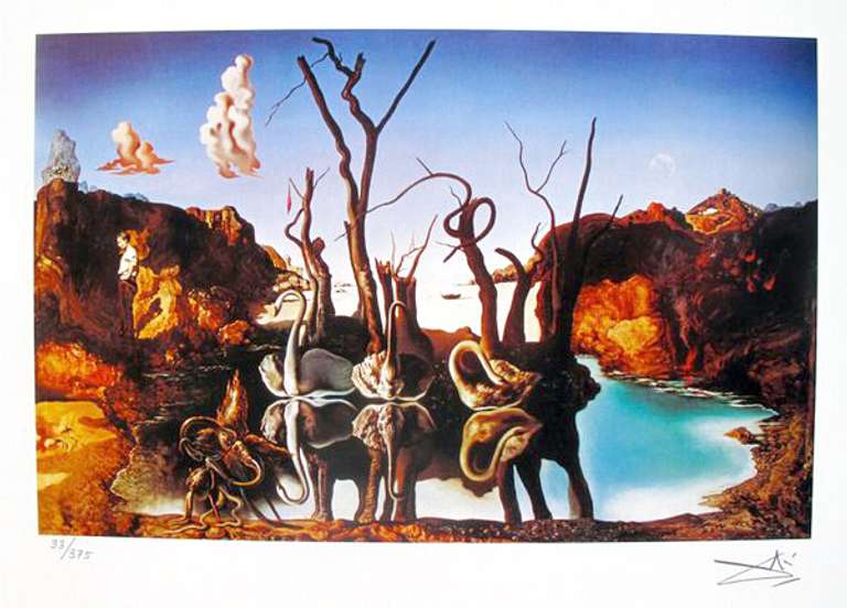 Salvador Dali, Swans Reflecting Elephants