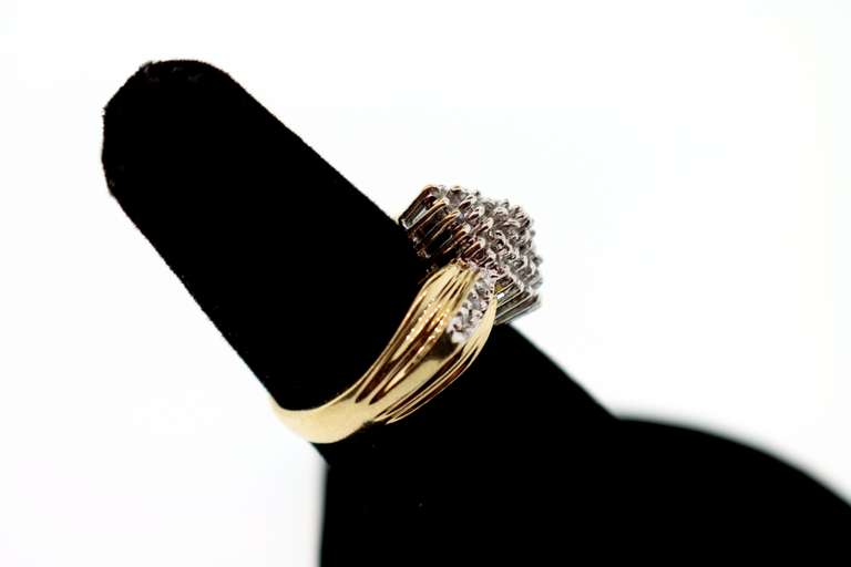 10k Gold Cushioned Diamond Cluster Ring