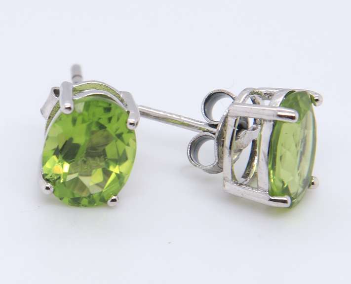 Sterling Silver Gemstone Stud Earrings