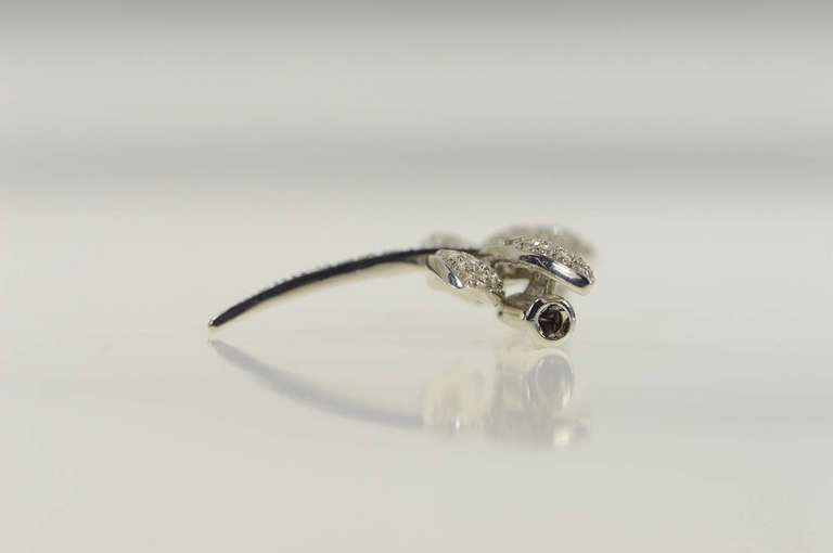 18K White Gold 0.94 Ctw Pave Diamond Dragonfly Statement Pendant