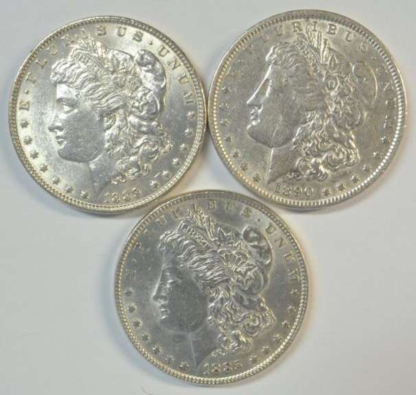 3 Diff. choice & lustrous 'P' Mint Morgan Silver Dollars
