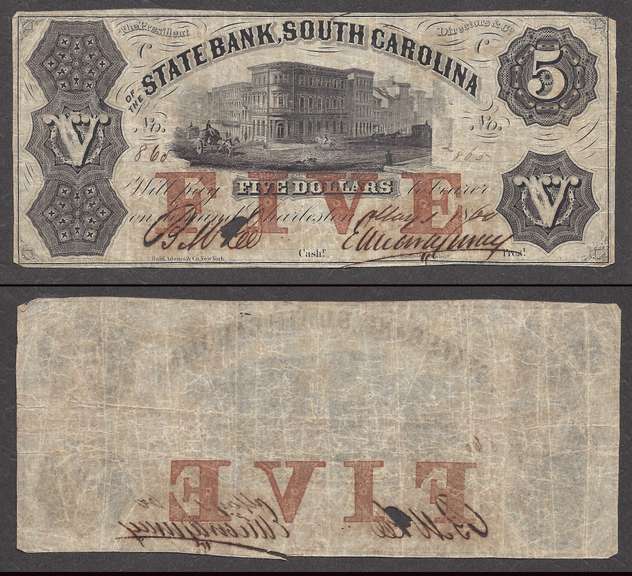 $5 State Bank of South Carolina 18605