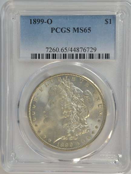 Spectacular GEM+ BU 1899-O Morgan Silver Dollar. PCGS MS65