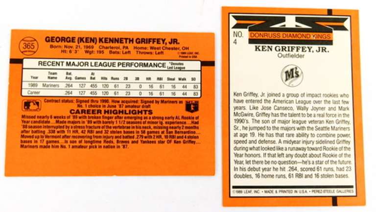 2 Ken Griffey, Jr. Baseball Cards