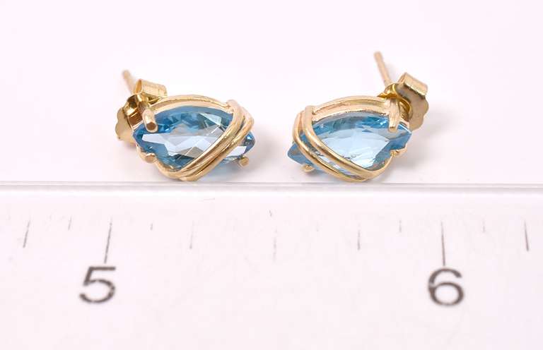 Tasteful Topaz Earrings in 14K Yellow Gold