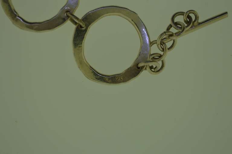 Mexican Sterling Silver large Circle Link Bracelet