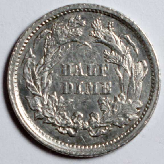 1861 O / 0 Seated Half Dime