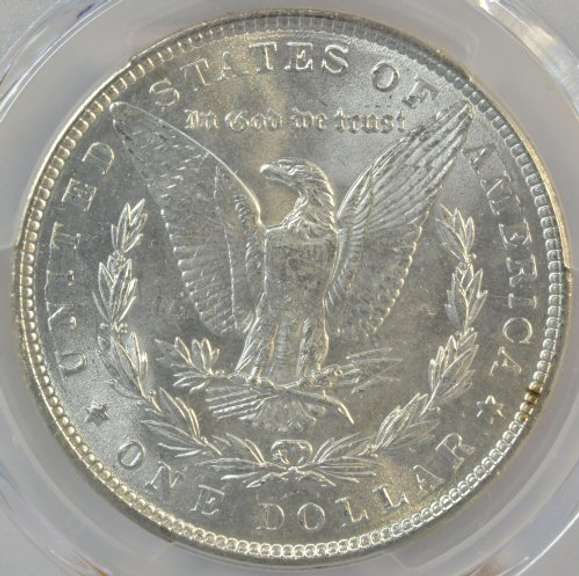 Basically Gem BU 1886 Morgan Silver Dollar. PCGS MS64