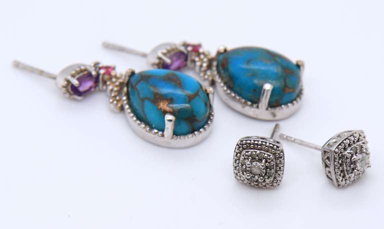 Lot of 2 Sterling Silver Earrings