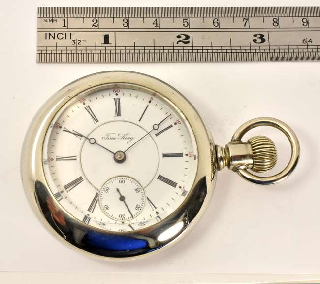 Proper Time King Pocket Watch in Nickel