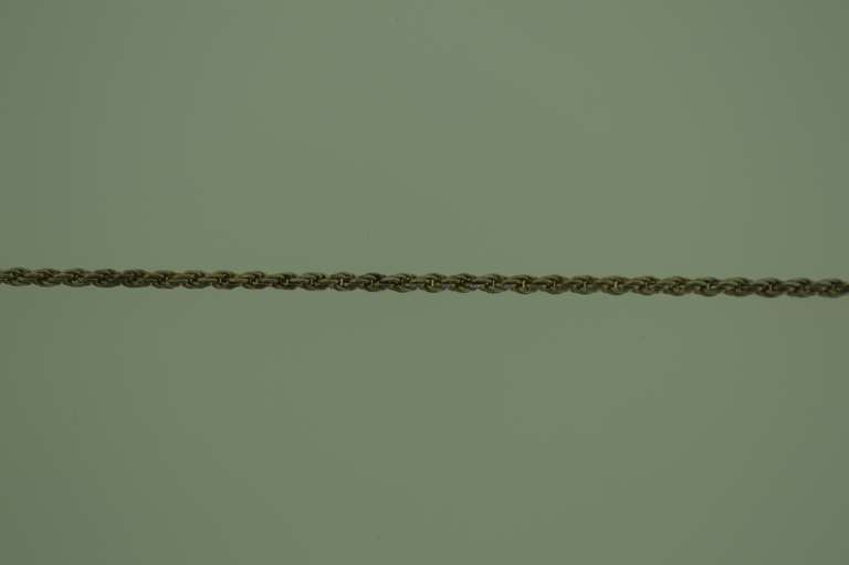 Italian Sterling Silver Rope Chain With Marcasite Pendant