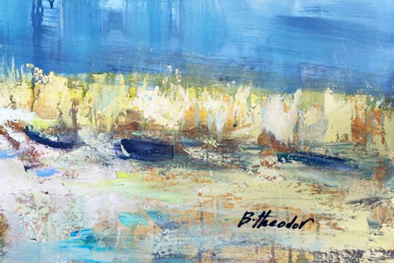 UNIQUE Beautiful  HAND PAINTED OIL PAINTING ON CANVAS B,THEODOR