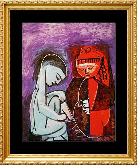 Pablo Picasso, Two Children (Claude Drwaing with Paloma)