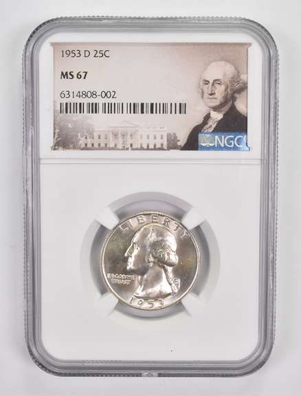 MS67 1953-D Washington Quarter - Graded NGC