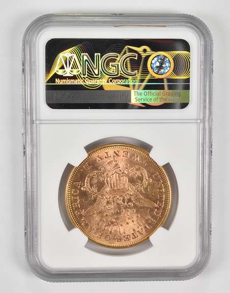 MS60 1874-S $20 Liberty Head Gold Double Eagle - Graded NGC