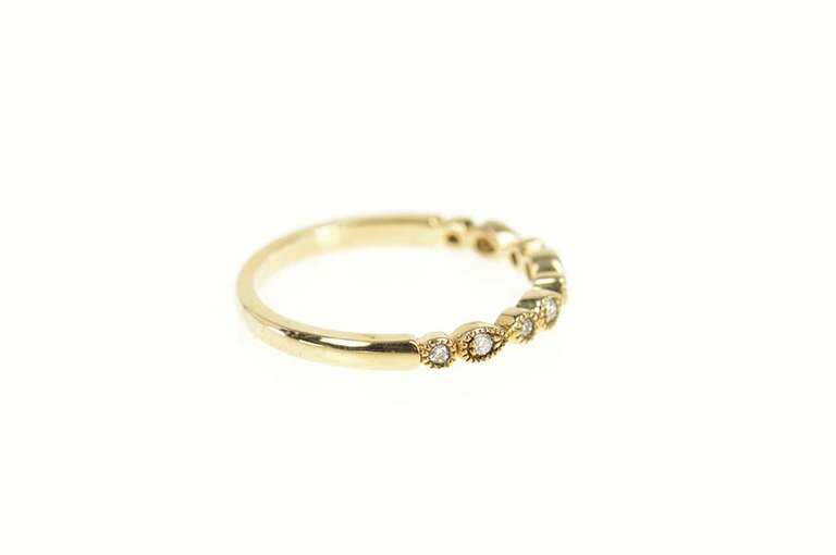 14K Yellow Gold 0.10 Ctw Ornate Milgrain Diamond Wedding Ring
