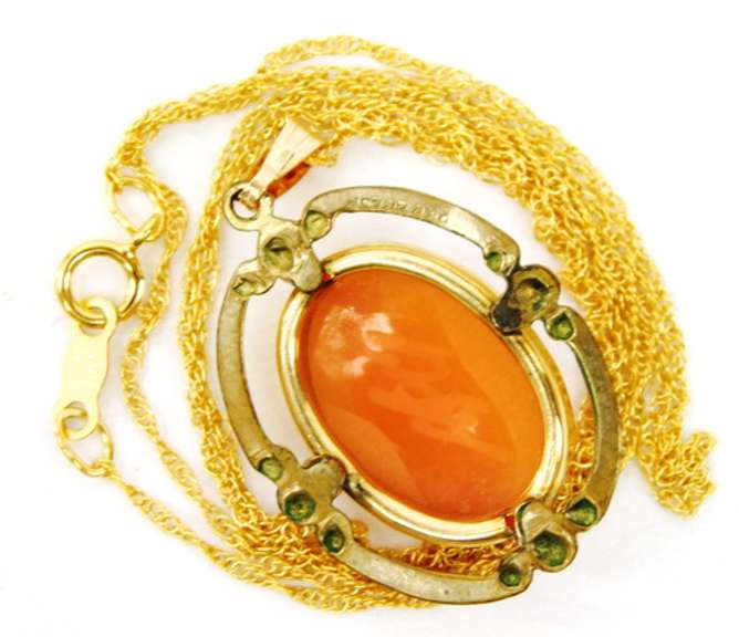 Vintage Gold Filled Jesus Cameo & Chain