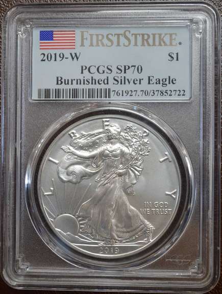 2019-W Burnished American Silver Eagle PCGS SP70