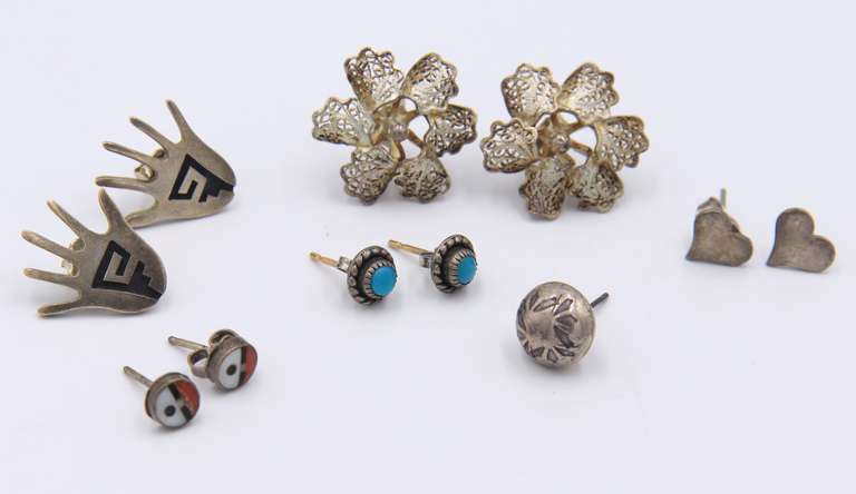 Vintage Lot of 5 Sterling Silver Earrings