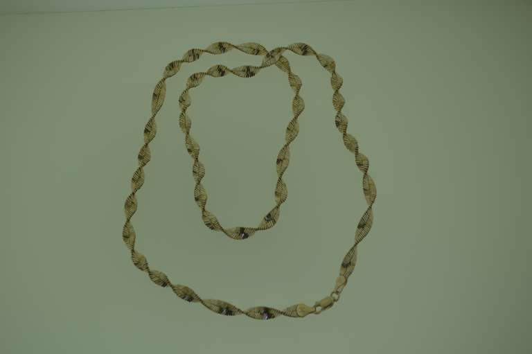Italian Sterling Silver Twisted Omega Chain Necklace