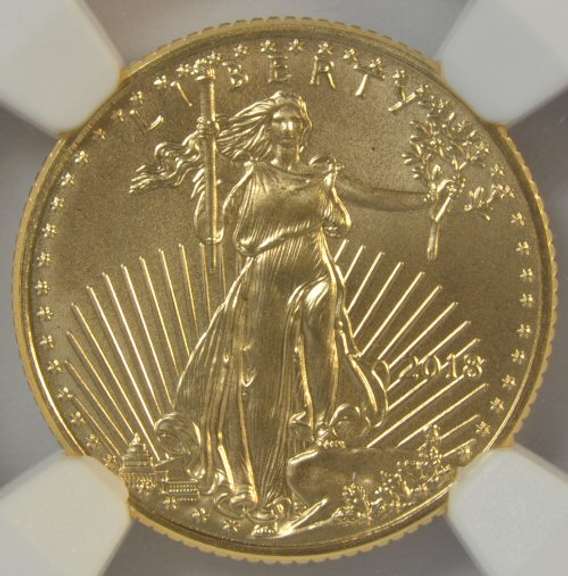 Perfect 2018 $5 Gold Eagle coin. NGC MS70 EARLY RELEASES