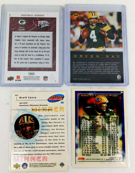 4 Brett Favre Football Cards