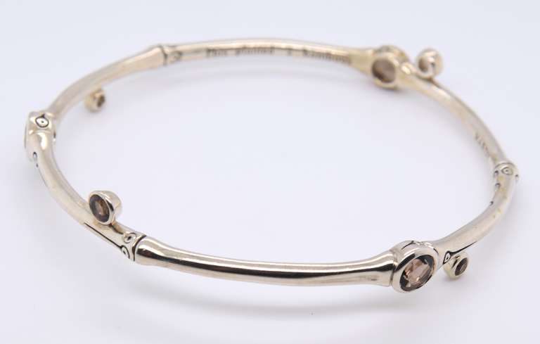 John Hardy Smokey Quartz Bamoo Bangle