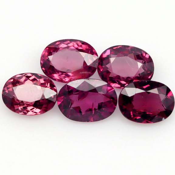 7.23ct premium cherry pink Rhodolite Garnet set