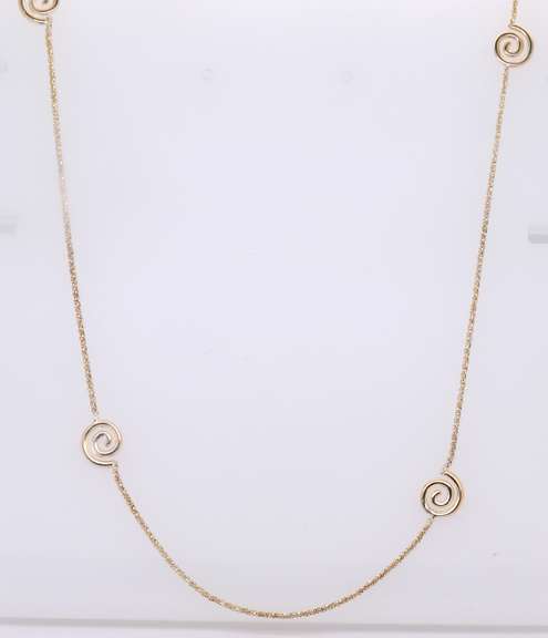 Fancy Link Yellow Gold Chain Necklace