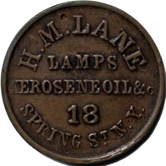 1863 H M Lane N Y Lamps Kerosene Oil & C Civil War Store Card