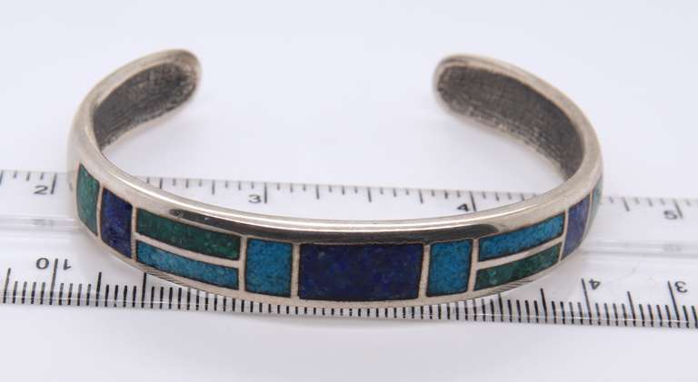 Vintage Sterling Silver Turquoise Cuff Bangle