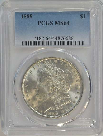 Basically Gem BU 1888 Morgan Silver Dollar. PCGS MS64